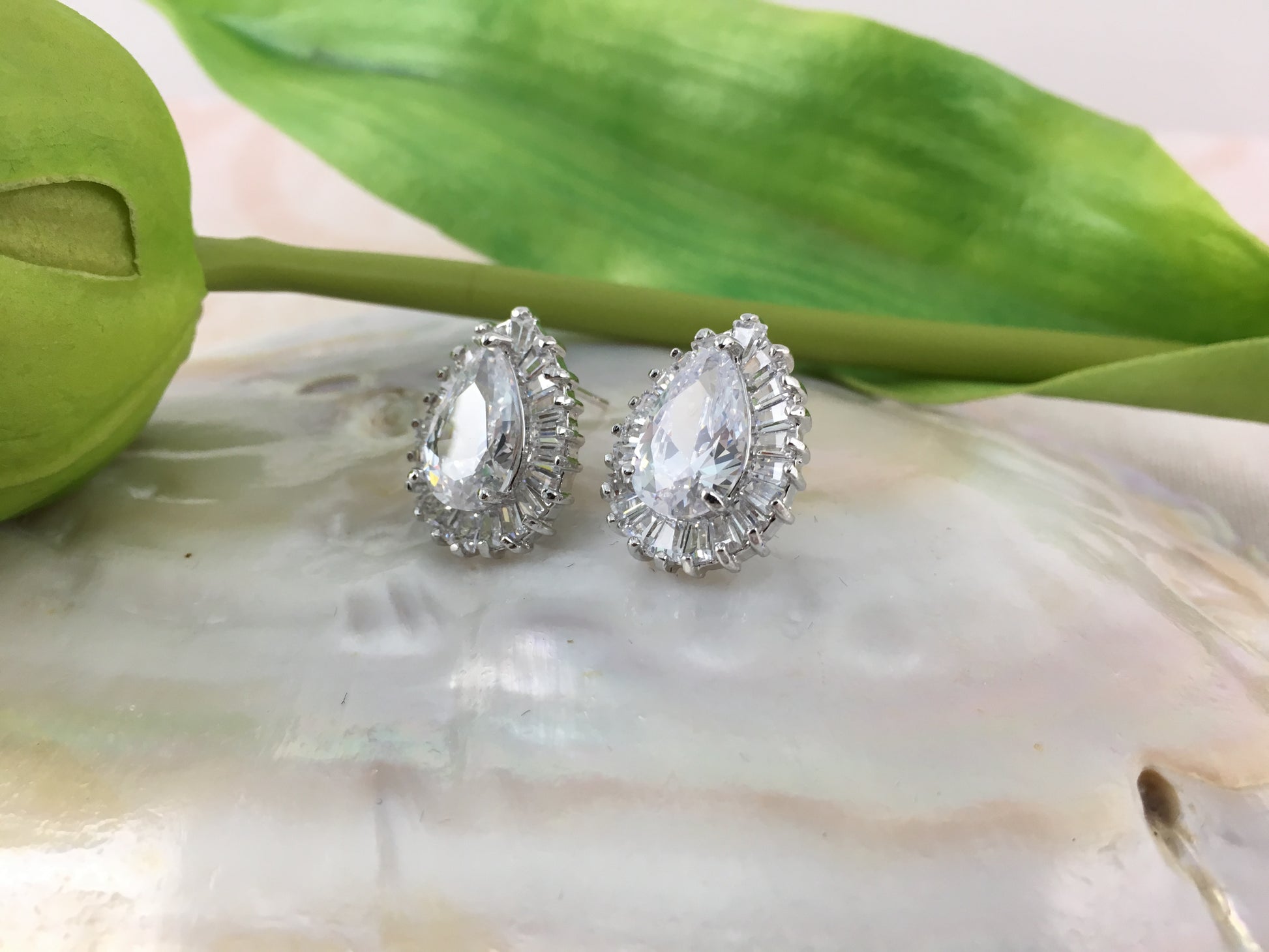 Bridal Cubic Zirconia Earrings, 18K Plated | Bellaire Wholesale