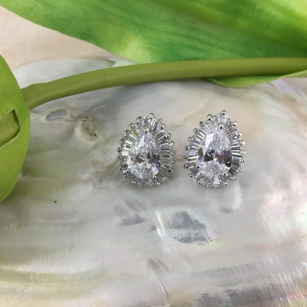 Bridal Cubic Zirconia Earrings, 18K Plated | Bellaire Wholesale