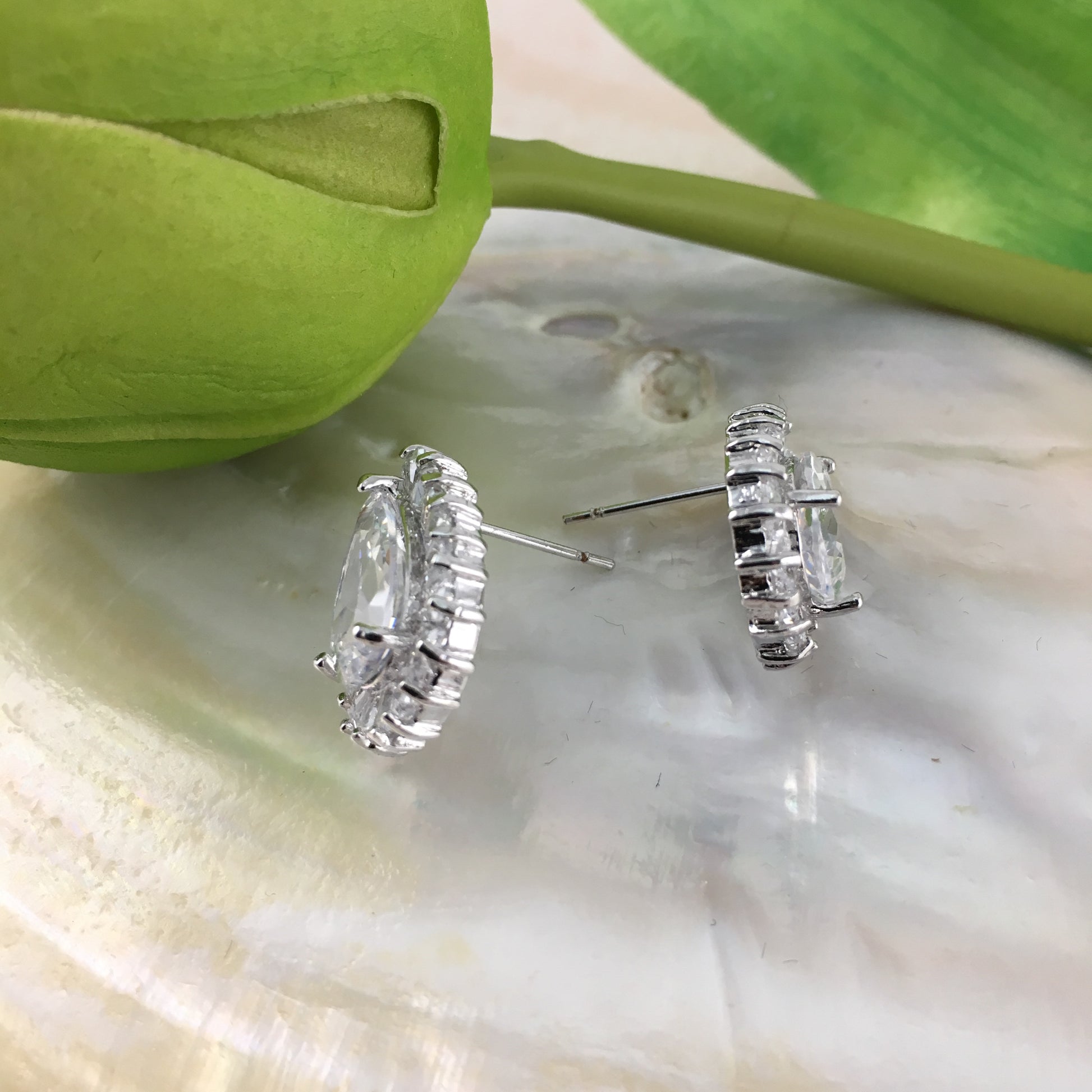 Bridal Cubic Zirconia Earrings, 18K Plated | Bellaire Wholesale