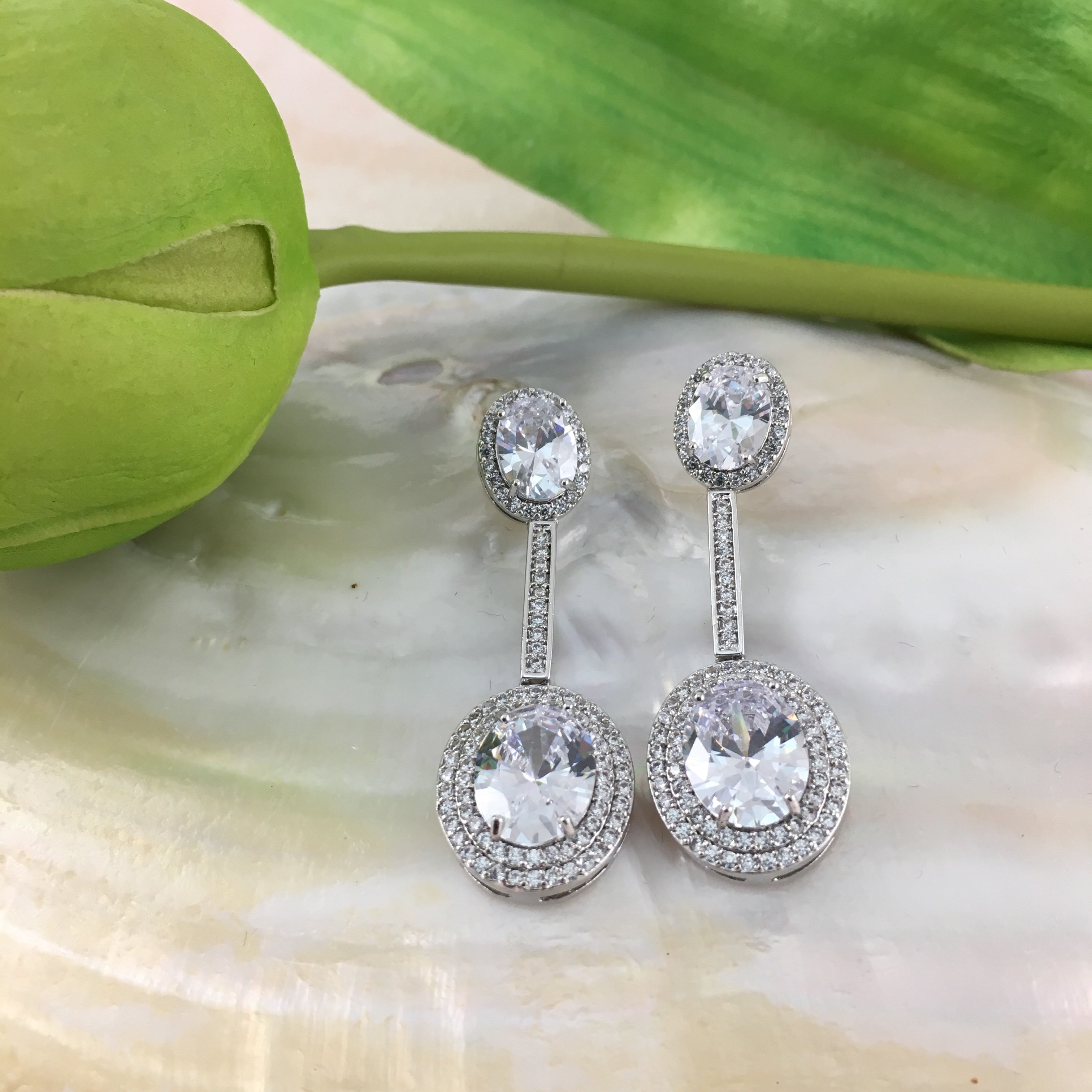 Bridal Cubic Zirconia Earrings, 18K Plated | Bellaire Wholesale
