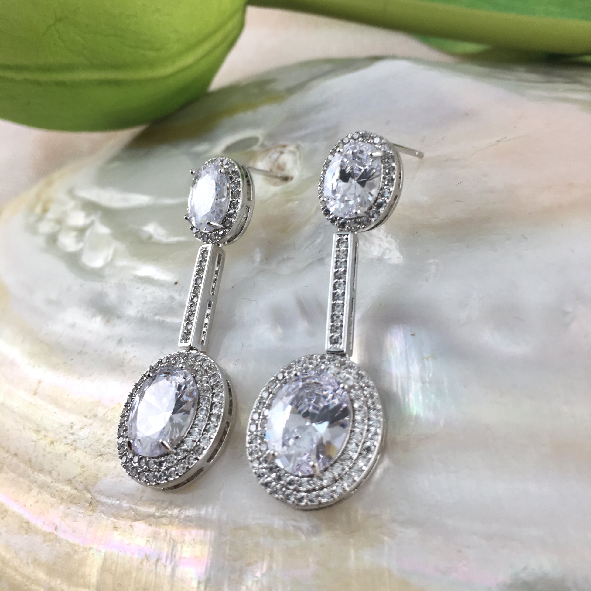 Bridal Cubic Zirconia Earrings, 18K Plated | Bellaire Wholesale