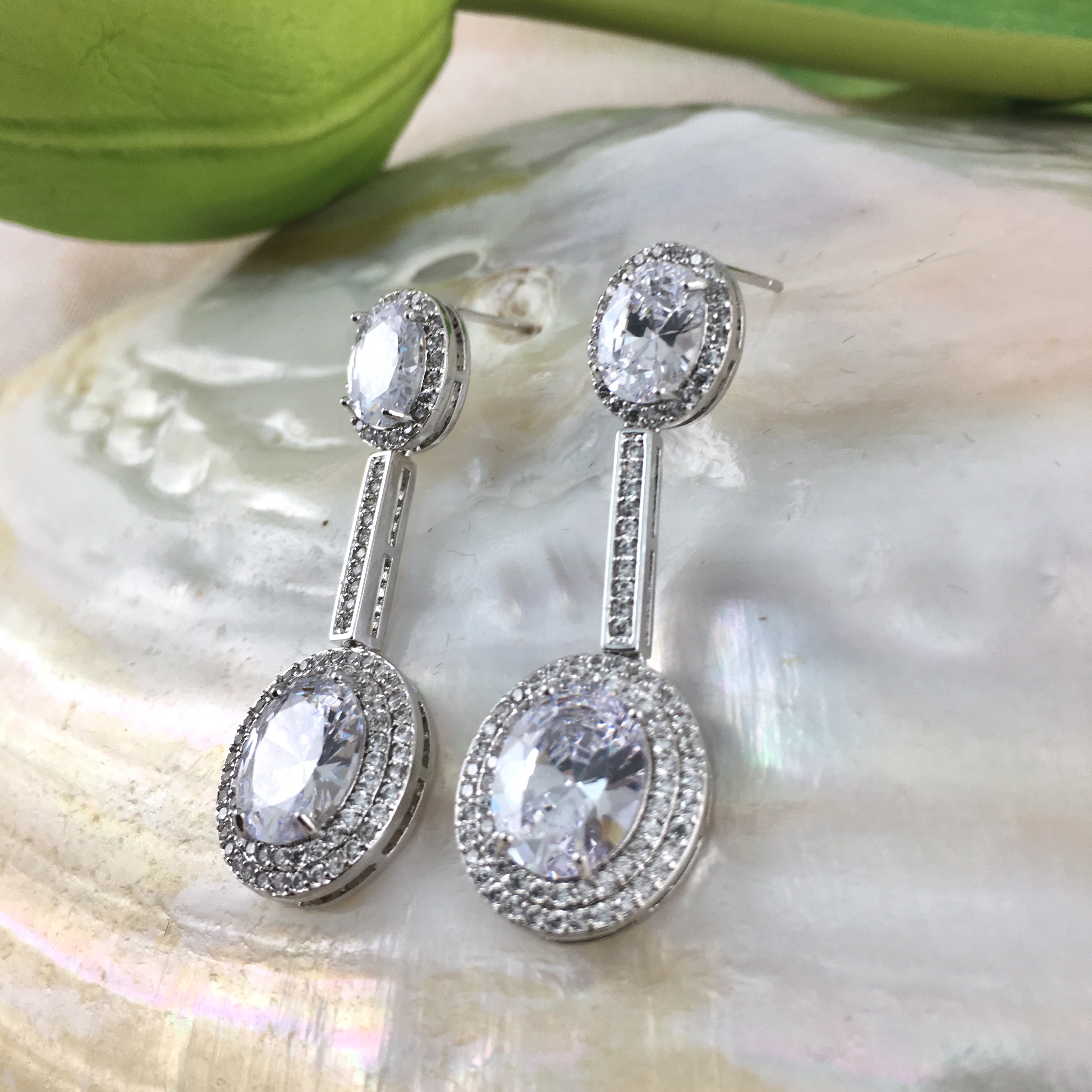 Bridal Cubic Zirconia Earrings, 18K Plated | Bellaire Wholesale