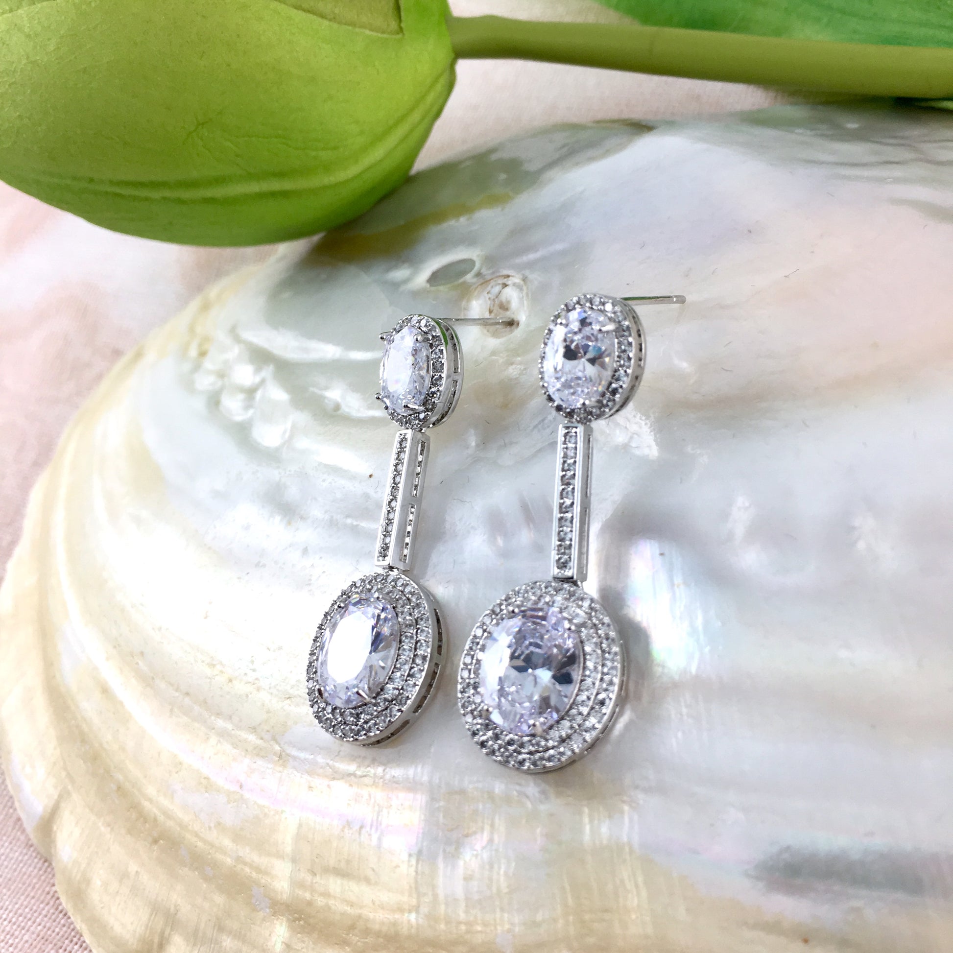 Bridal Cubic Zirconia Earrings, 18K Plated | Bellaire Wholesale