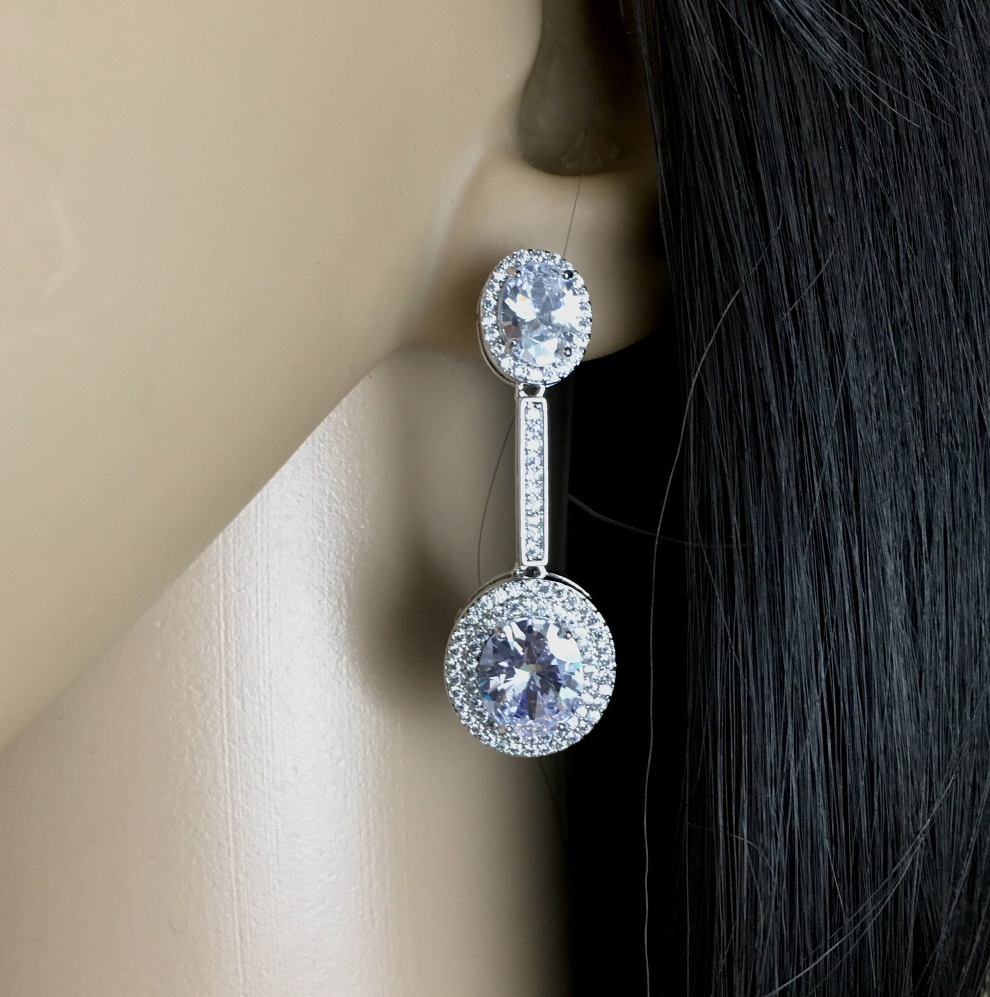 Bridal Cubic Zirconia Earrings, 18K Plated | Bellaire Wholesale