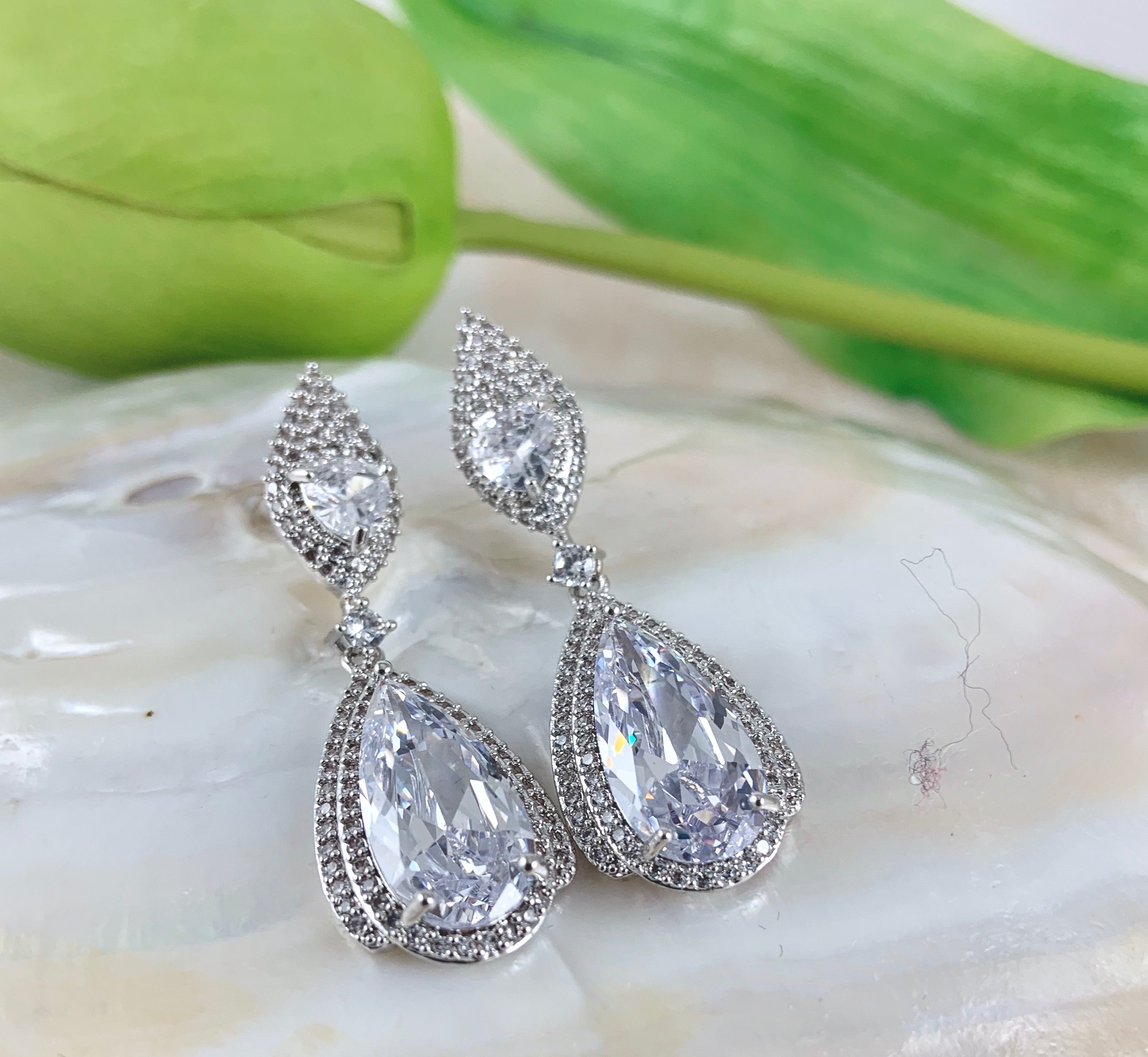 Bridal Cubic Zirconia Earrings, 18K Plated | Bellaire Wholesale