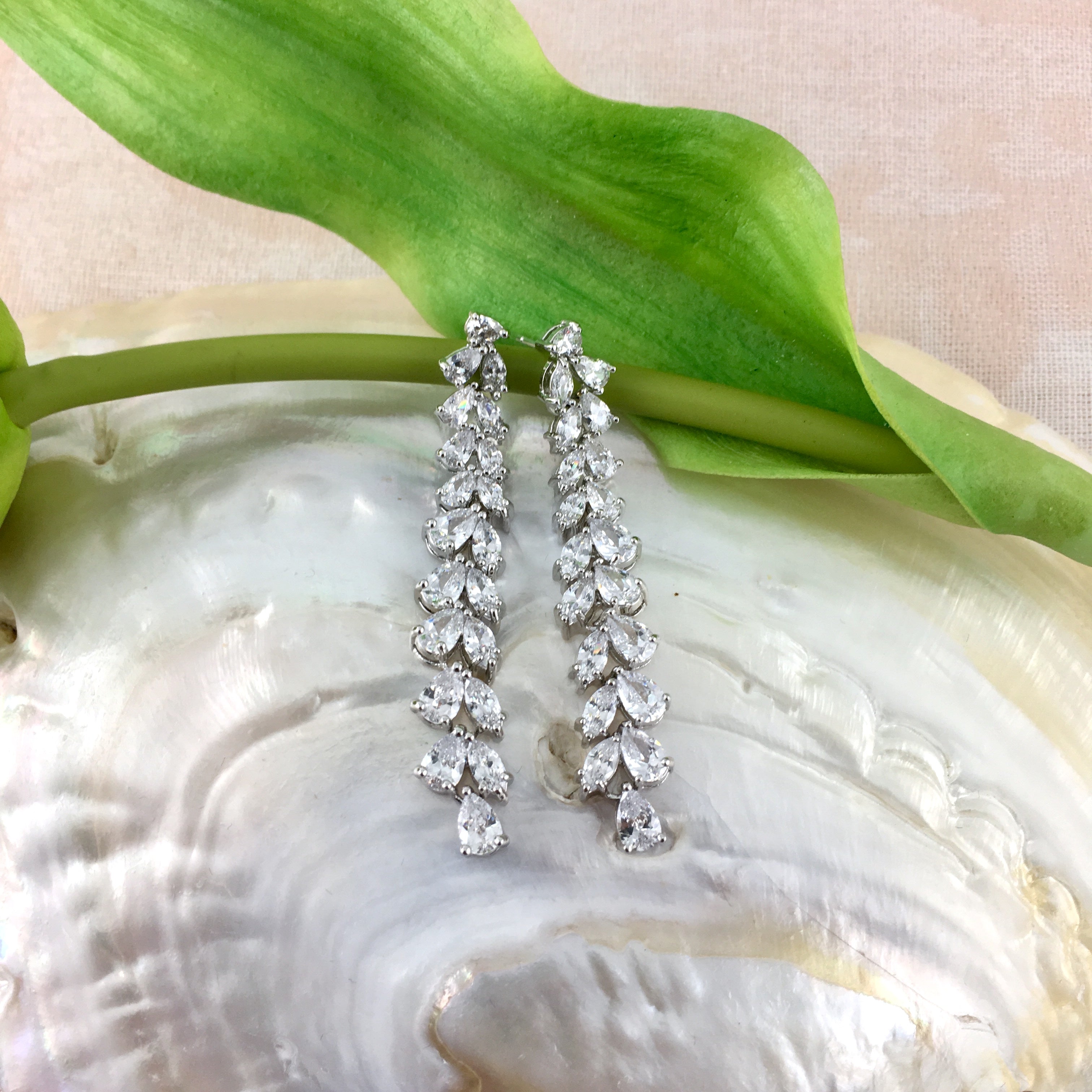 Bridal Cubic Zirconia Earrings, 18K Plated | Bellaire Wholesale