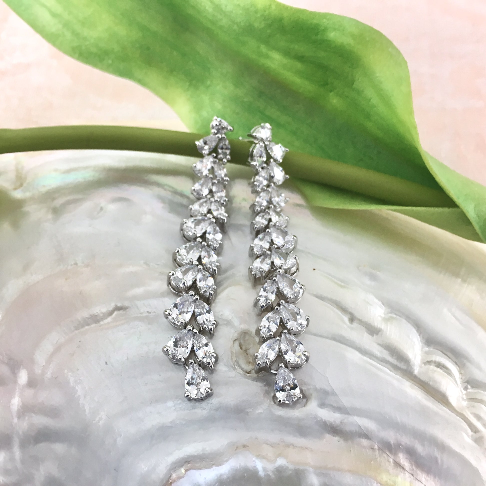 Bridal Cubic Zirconia Earrings, 18K Plated | Bellaire Wholesale