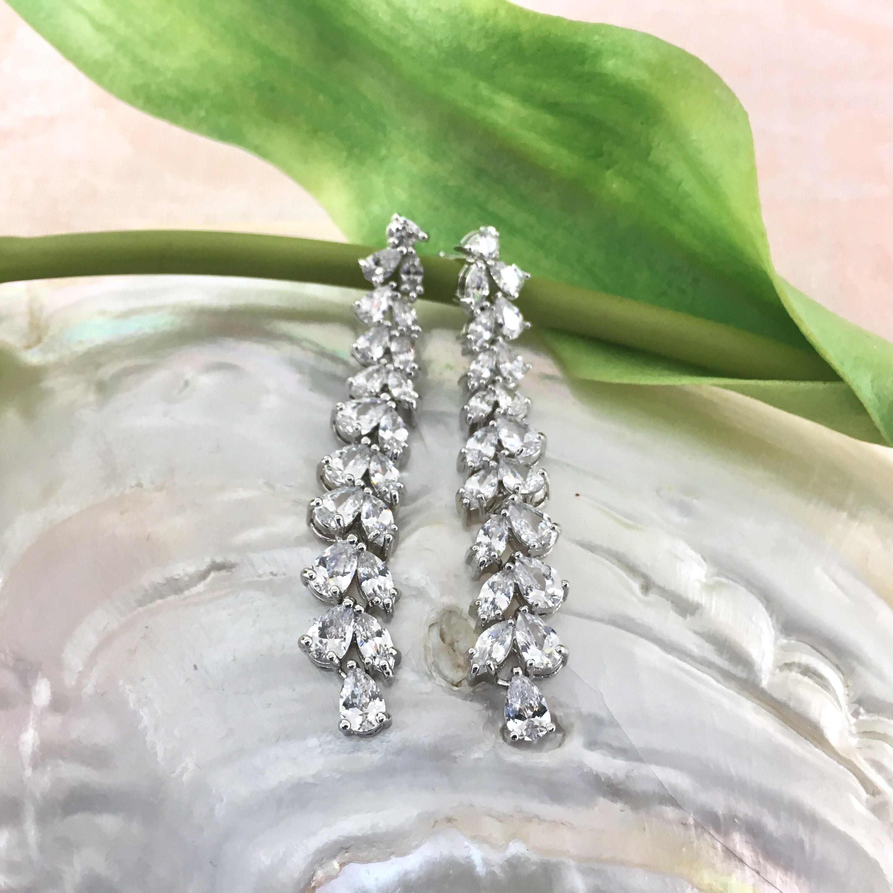 Bridal Cubic Zirconia Earrings, 18K Plated | Bellaire Wholesale