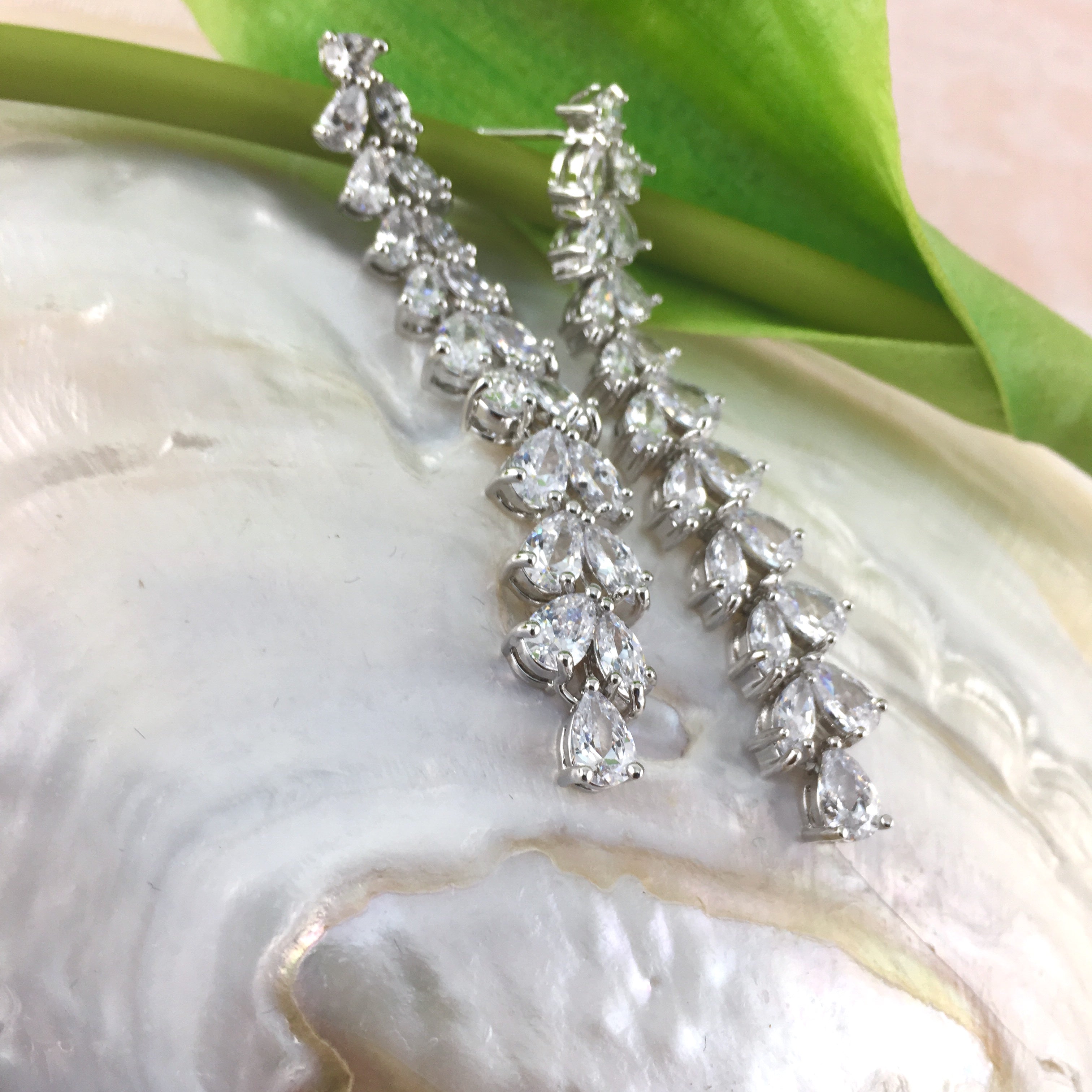 Bridal Cubic Zirconia Earrings, 18K Plated | Bellaire Wholesale