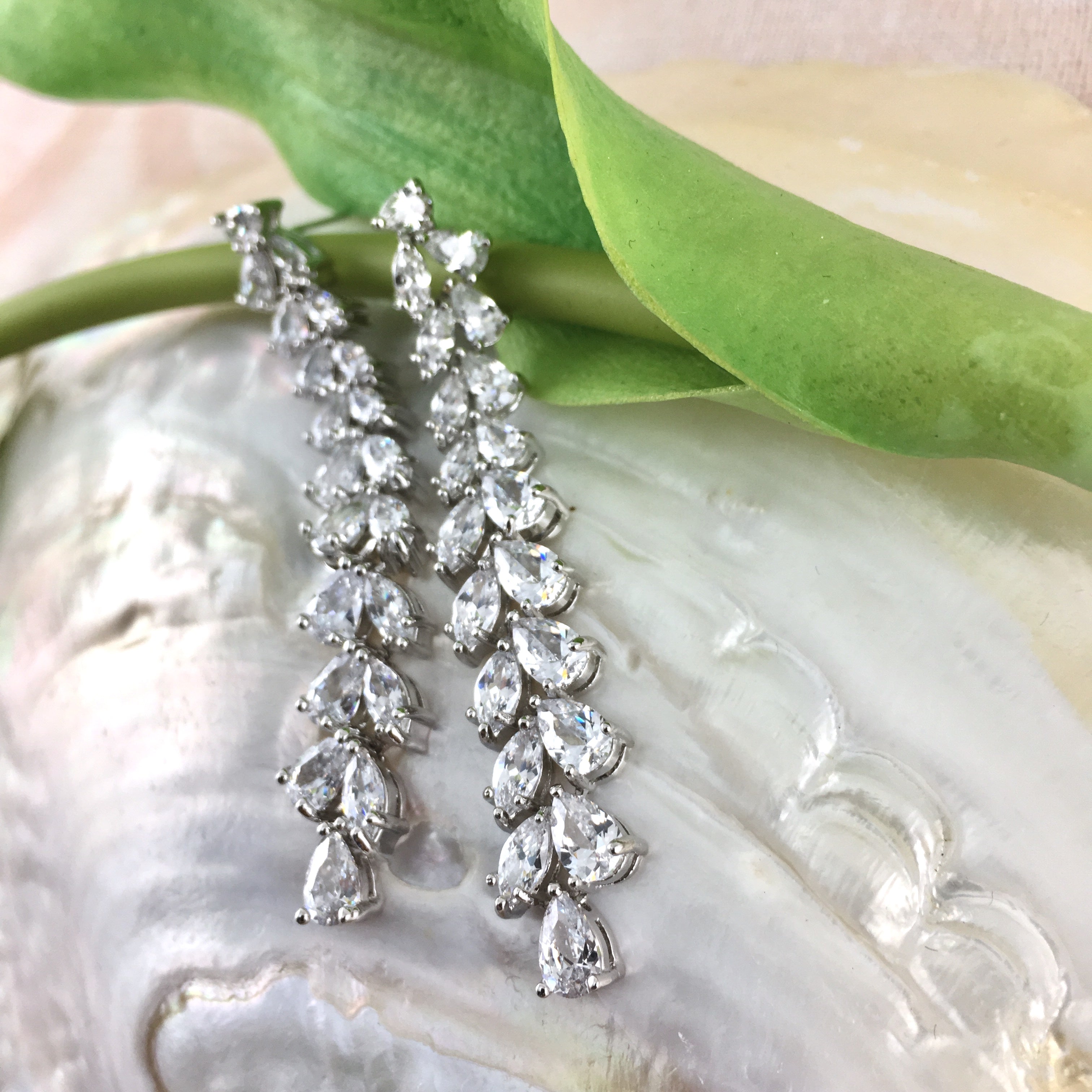 Bridal Cubic Zirconia Earrings, 18K Plated | Bellaire Wholesale