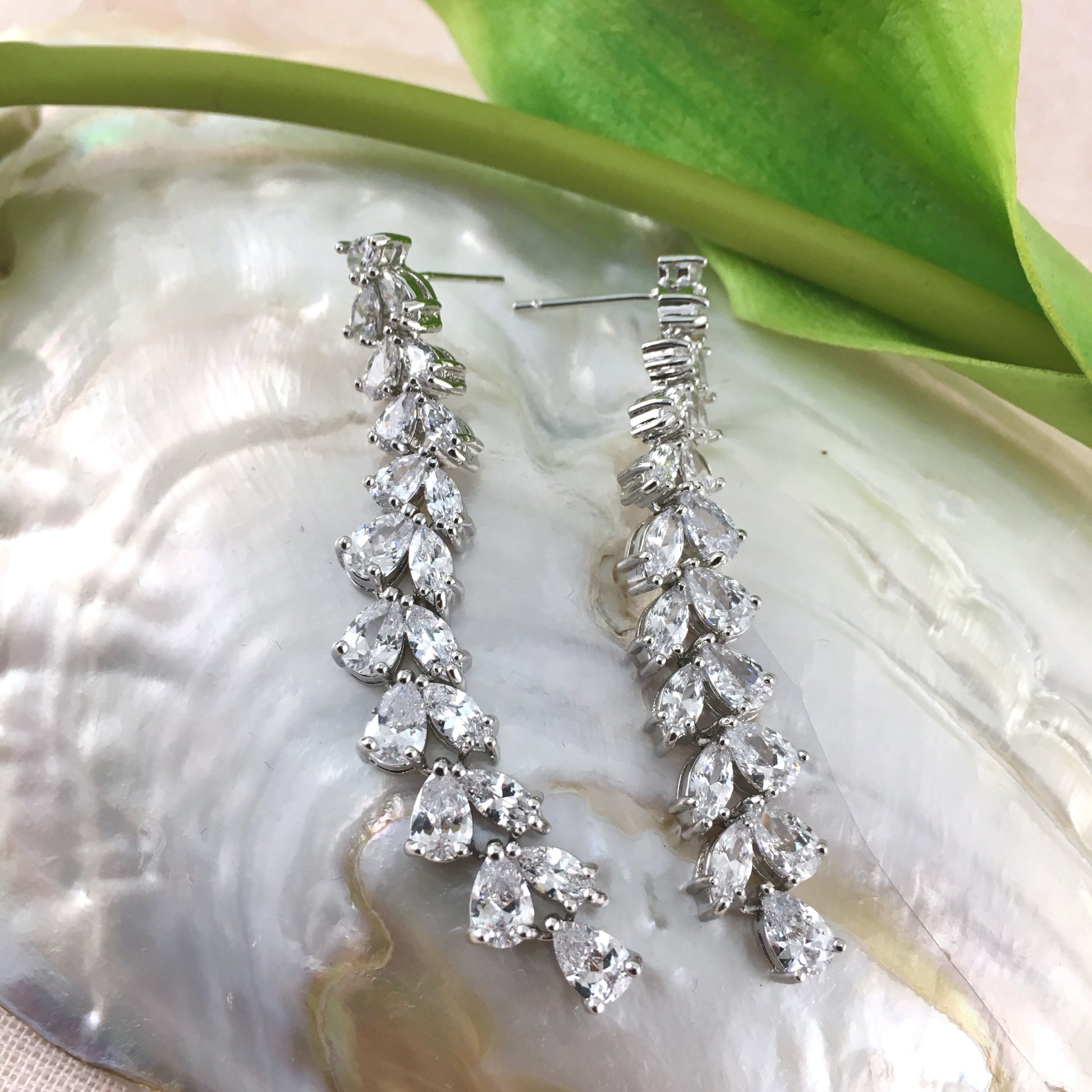 Bridal Cubic Zirconia Earrings, 18K Plated | Bellaire Wholesale