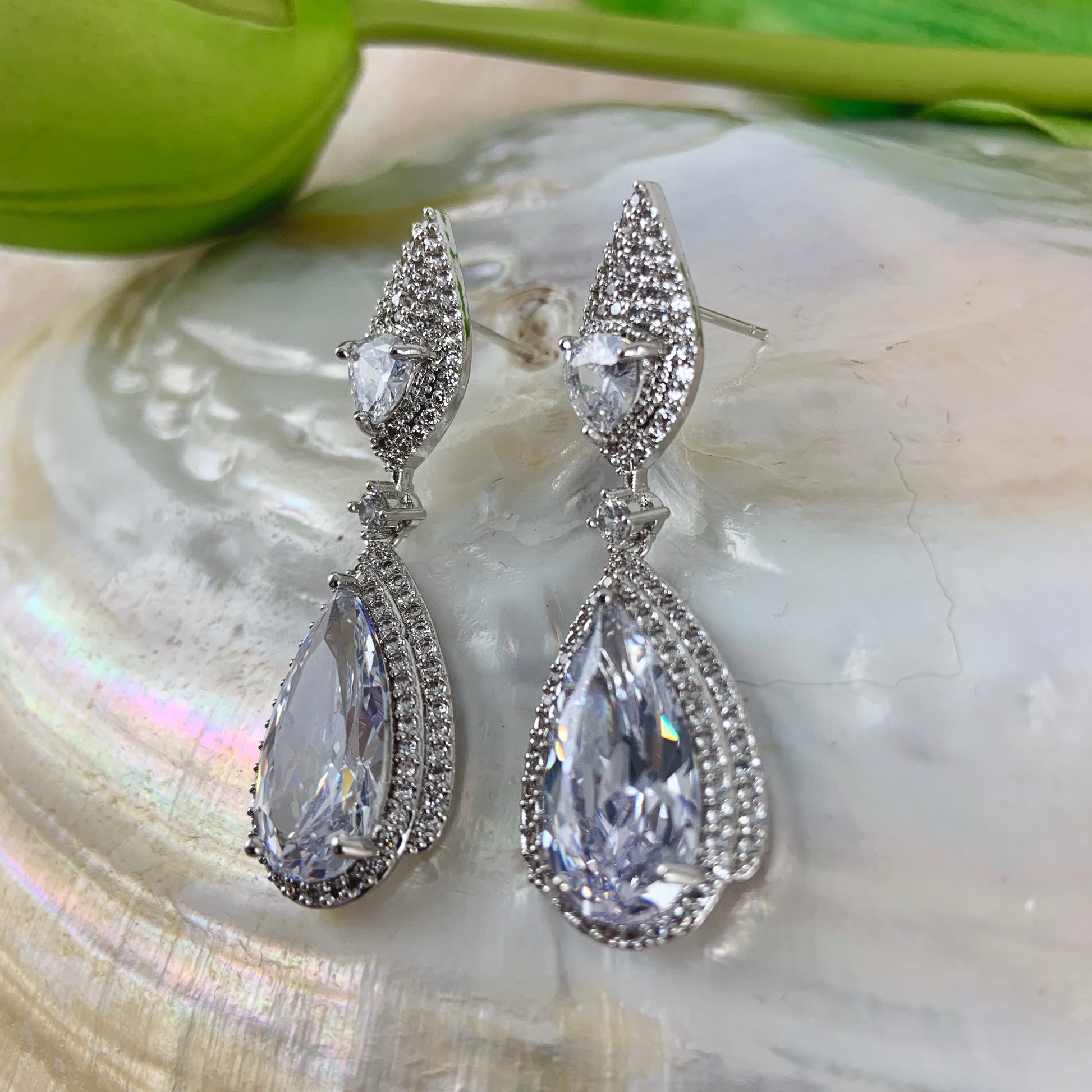 Bridal Cubic Zirconia Earrings, 18K Plated | Bellaire Wholesale