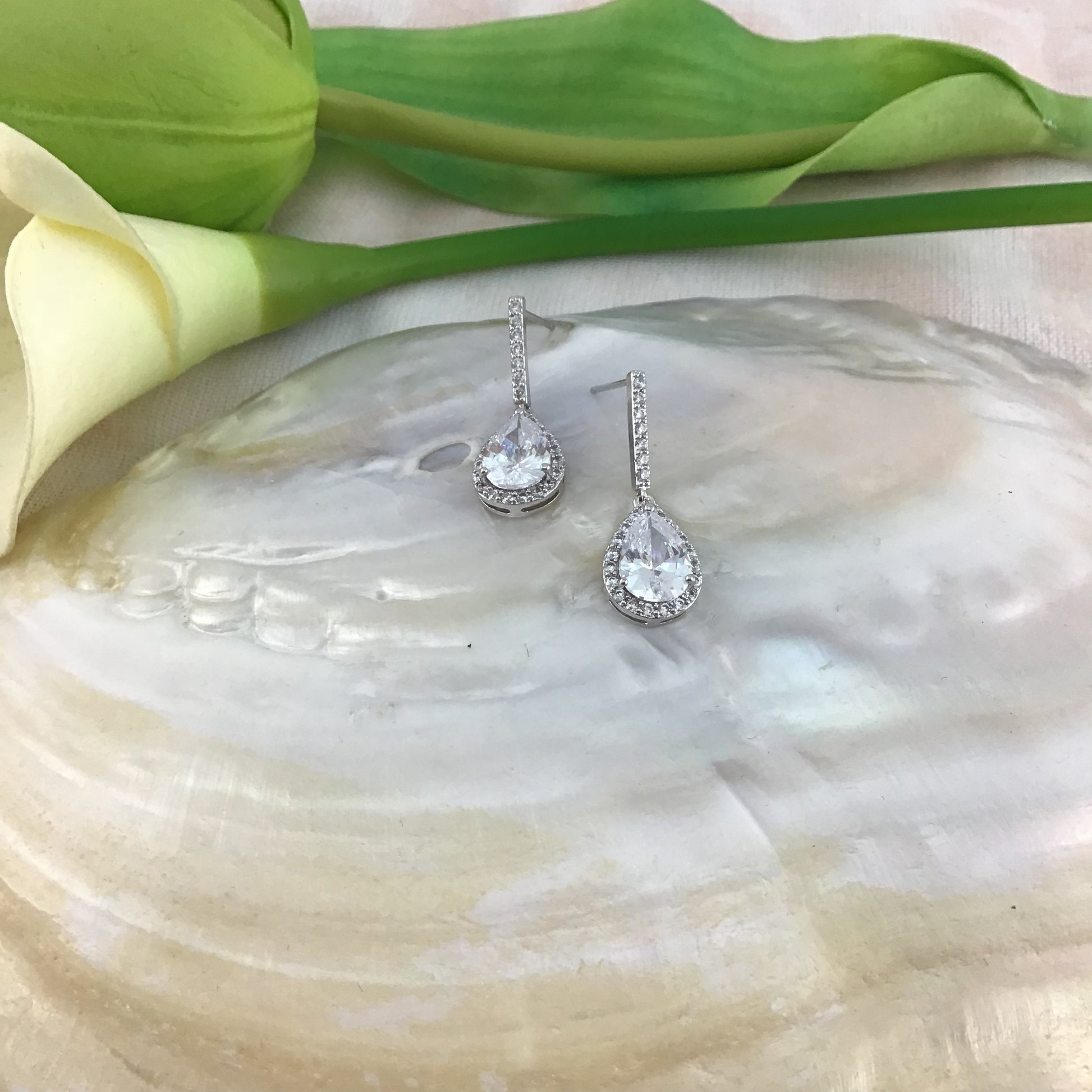 Bridal Cubic Zirconia Earrings, 18K Plated | Bellaire Wholesale