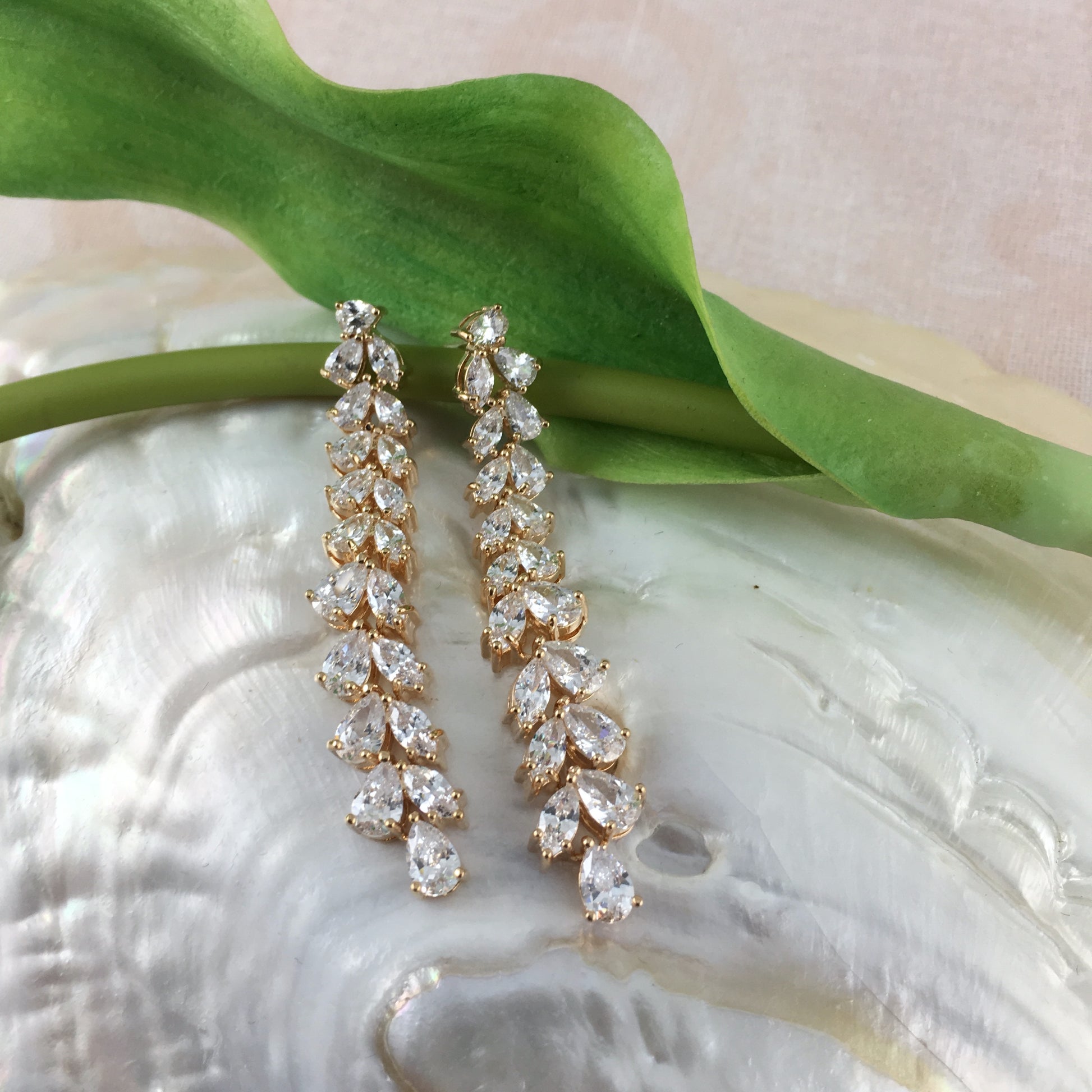Bridal Cubic Zirconia Earrings, 18K Plated | Bellaire Wholesale