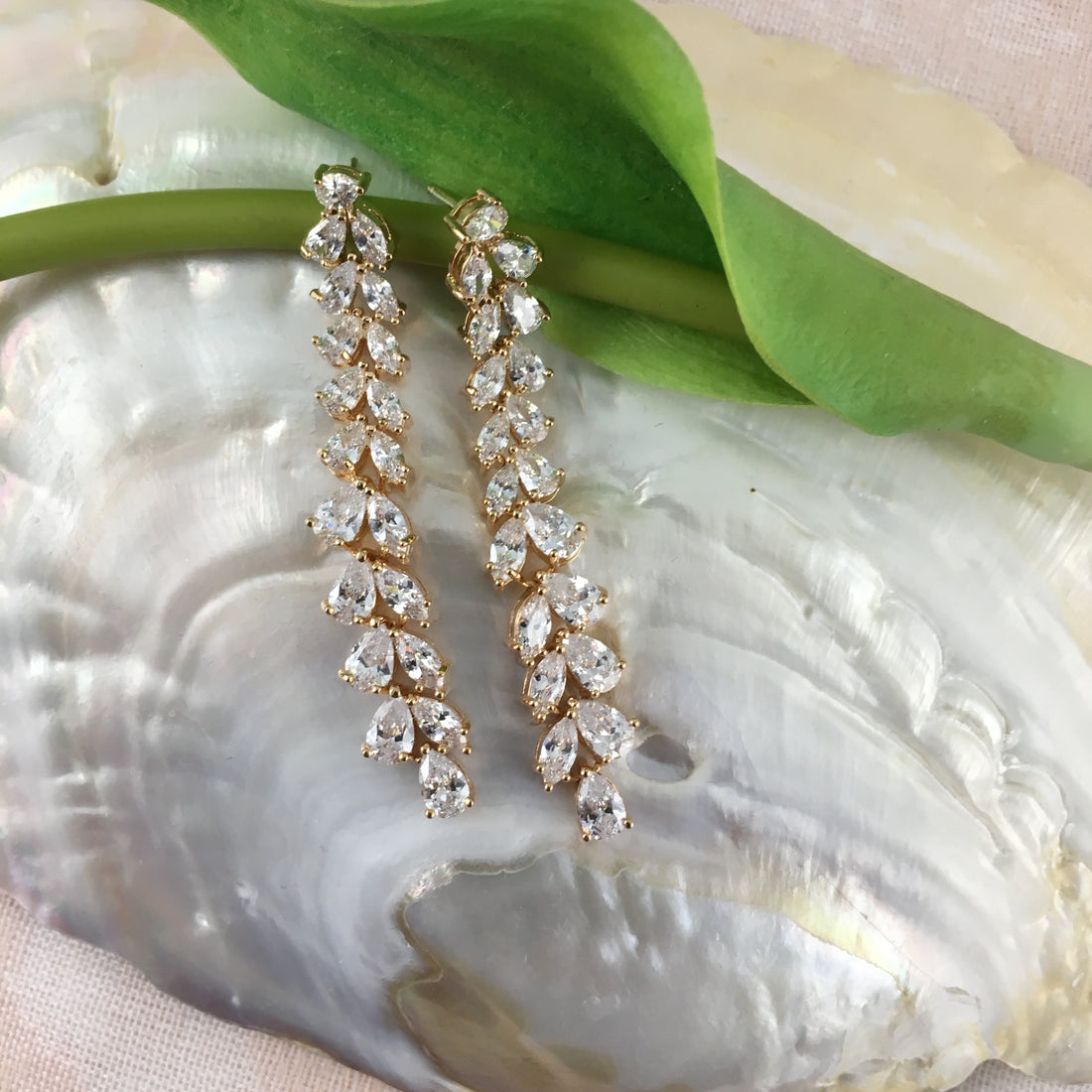Bridal Cubic Zirconia Earrings, 18K Plated | Bellaire Wholesale