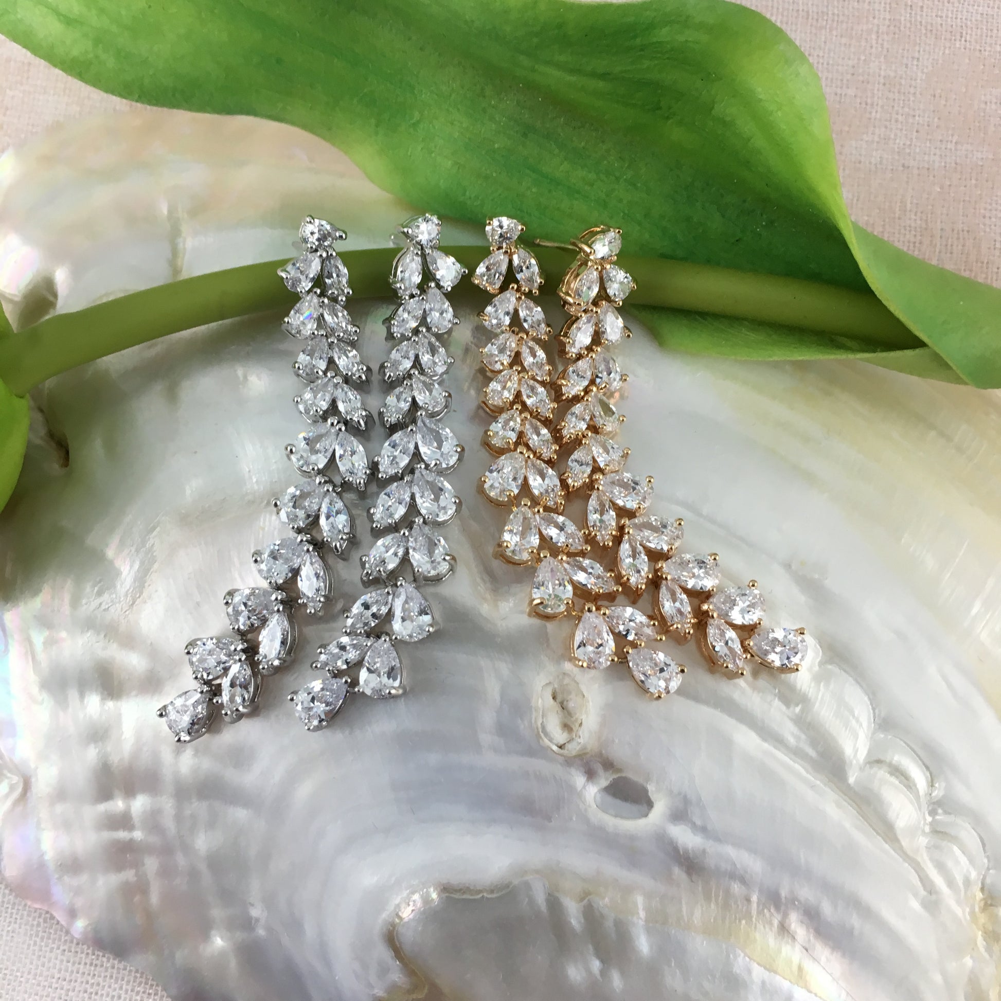 Bridal Cubic Zirconia Earrings, 18K Plated | Bellaire Wholesale