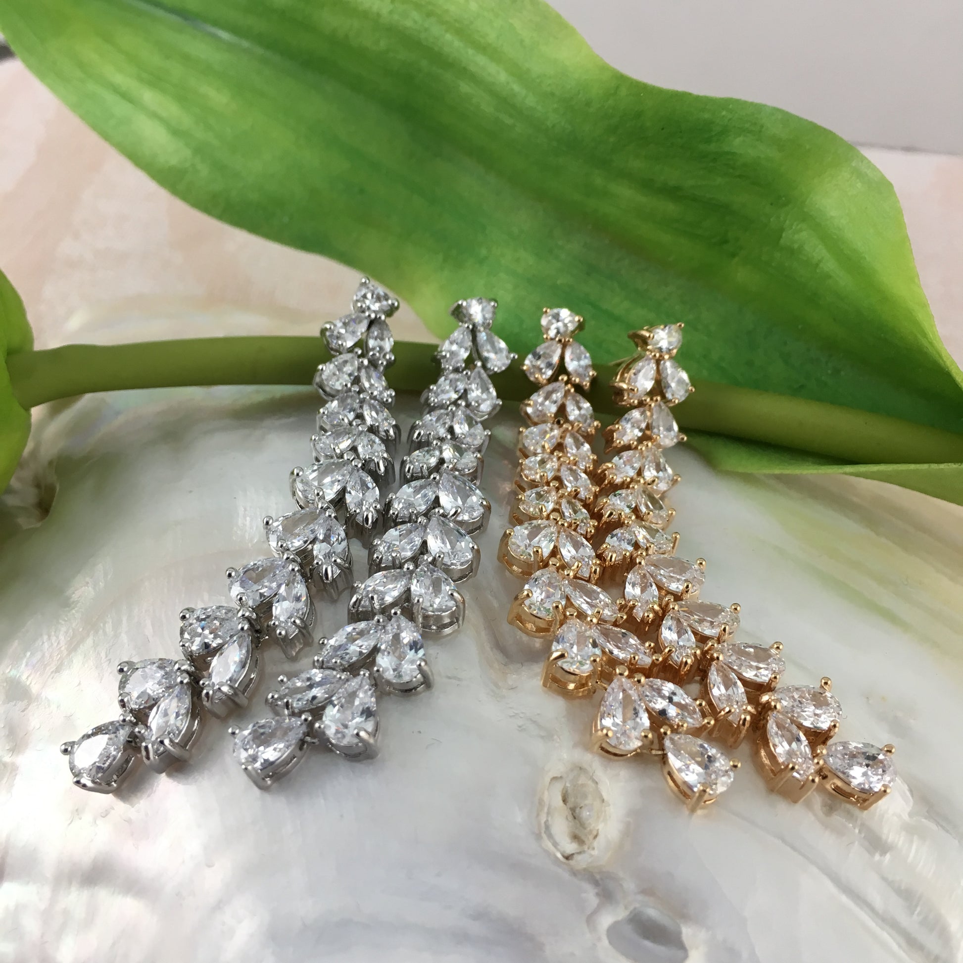 Bridal Cubic Zirconia Earrings, 18K Plated | Bellaire Wholesale