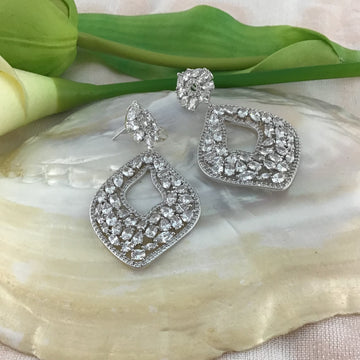 Bridal Cubic Zirconia Earrings, 18K Plated | Bellaire Wholesale