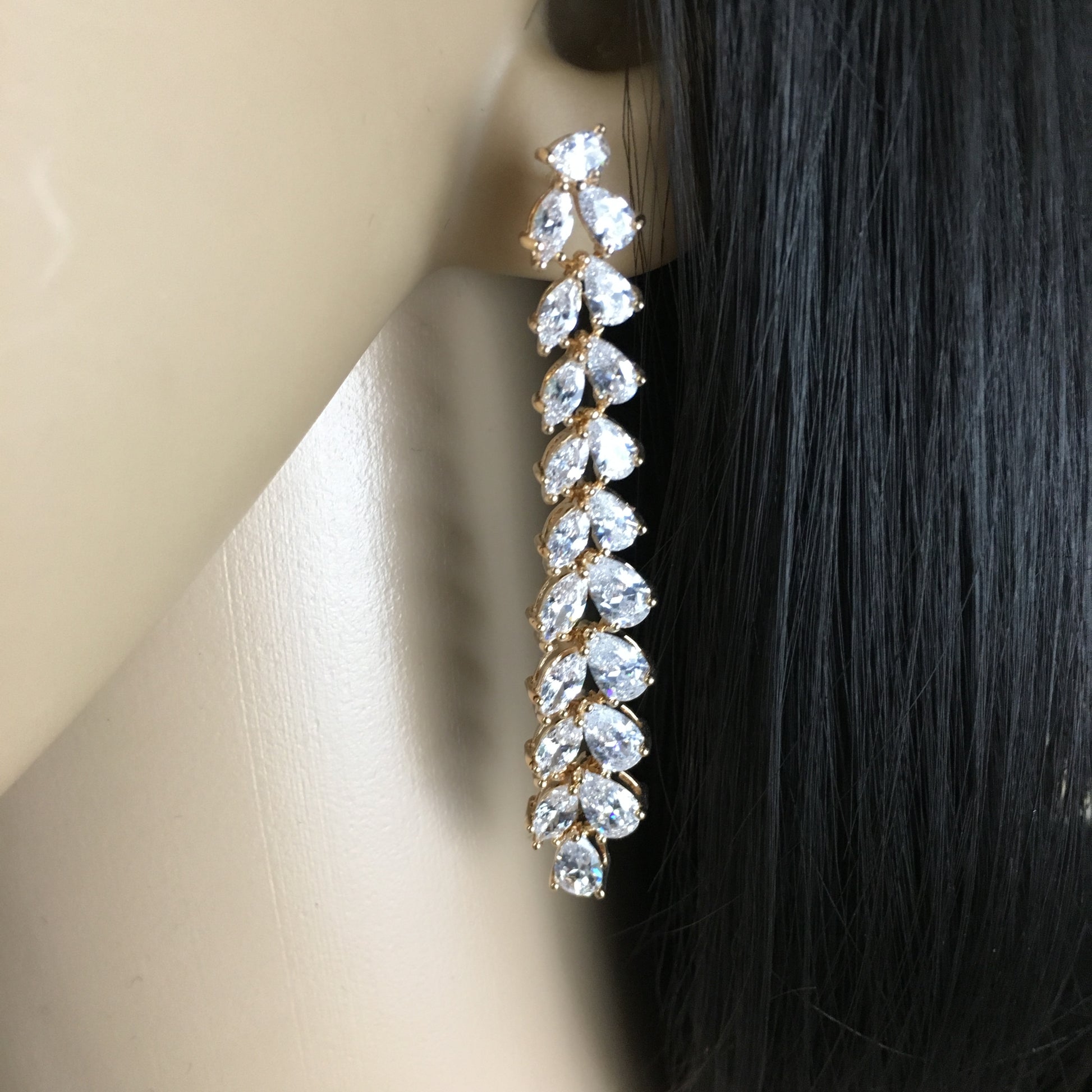 Bridal Cubic Zirconia Earrings, 18K Plated | Bellaire Wholesale