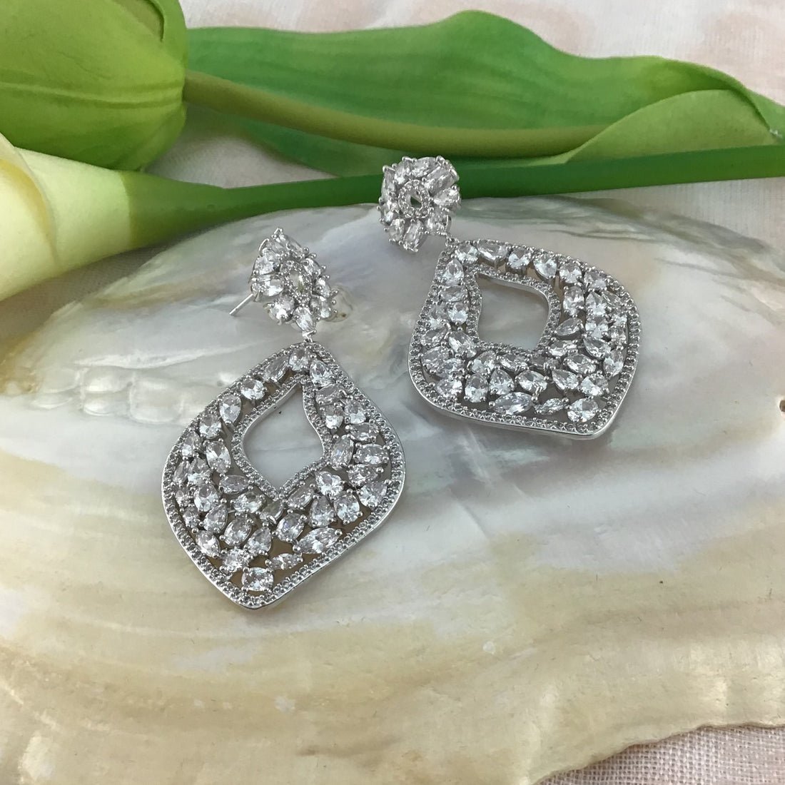 Bridal Cubic Zirconia Earrings, 18K Plated | Bellaire Wholesale