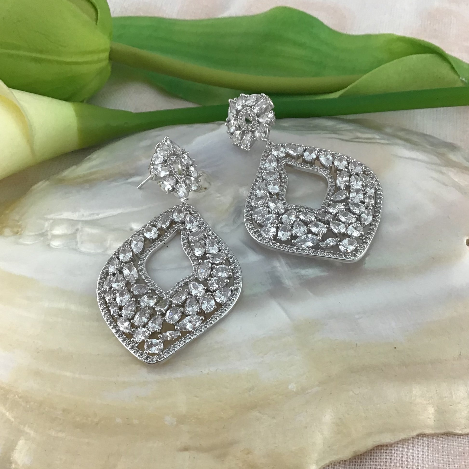 Bridal Cubic Zirconia Earrings, 18K Plated | Bellaire Wholesale