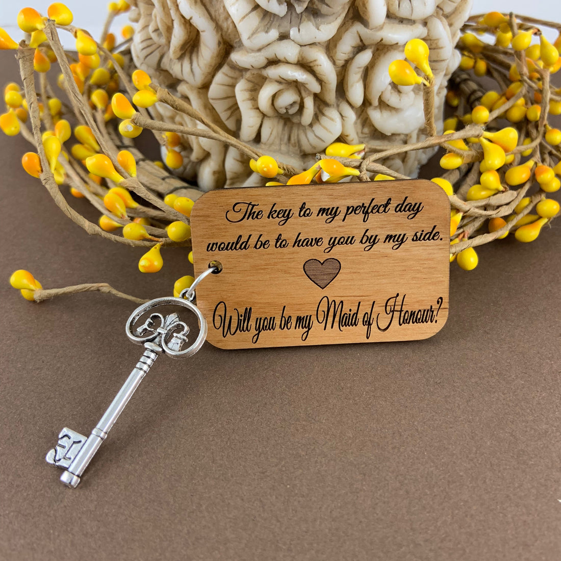 Maid of Honour Gift, Wood Tag | Bellaire Wholesale