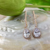 Bridal Cubic Zirconia with Tear Drop Earrings, 18K Plated | Bellaire Wholesale