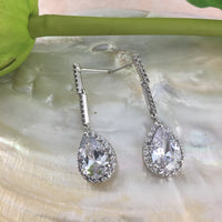 Bridal Cubic Zirconia Tear Drop Earrings, 18K Plated | Bellaire Wholesale