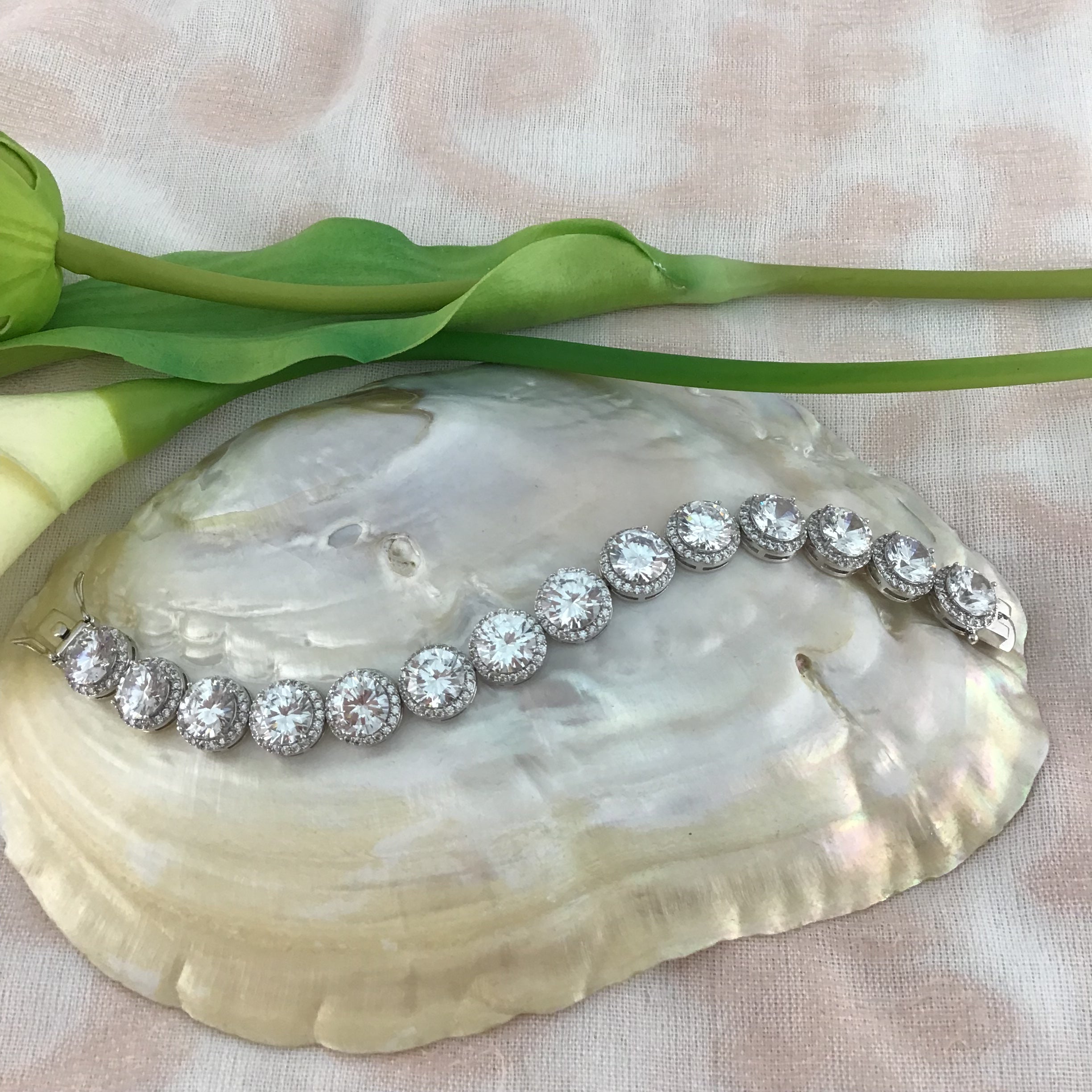 Cubic Zirconia Round Bridal Bracelet | Bellaire Wholesale