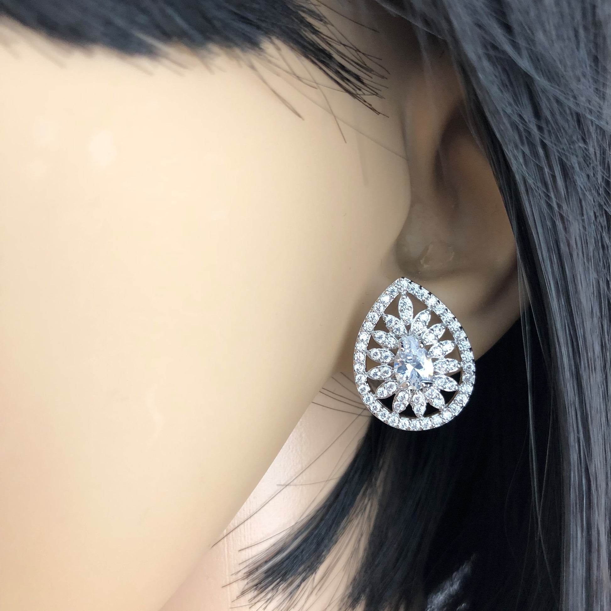 Bridal Cubic Zirconia Earrings, 18K Plated | Bellaire Wholesale
