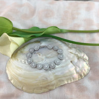 Cubic Zirconia Floral-Round Bridal Bracelet | Bellaire Wholesale