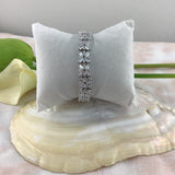 Cubic Zirconia Baguette-Flower Bridal Bracelet | Bellaire Wholesale