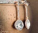 Crystal Diamond shape Earrings, Rose Gold | Bellaire Wholesale