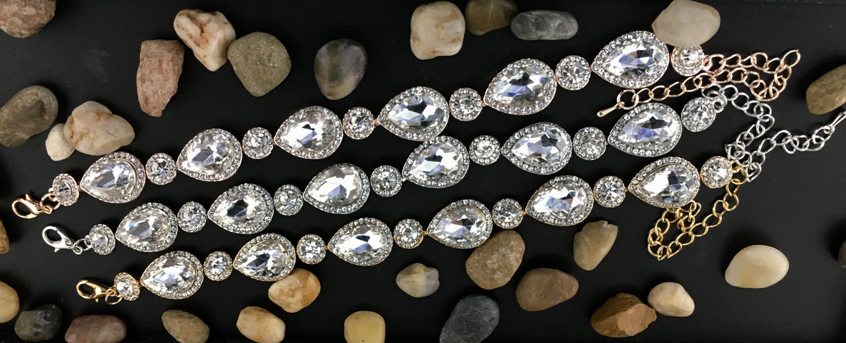 Teardrop Shape Gold Crystal Bracelet | Bellaire Wholesale