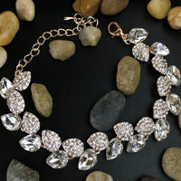 Elegant Leaf Shape Rose Gold Bridal Bracelet | Bellaire Wholesale