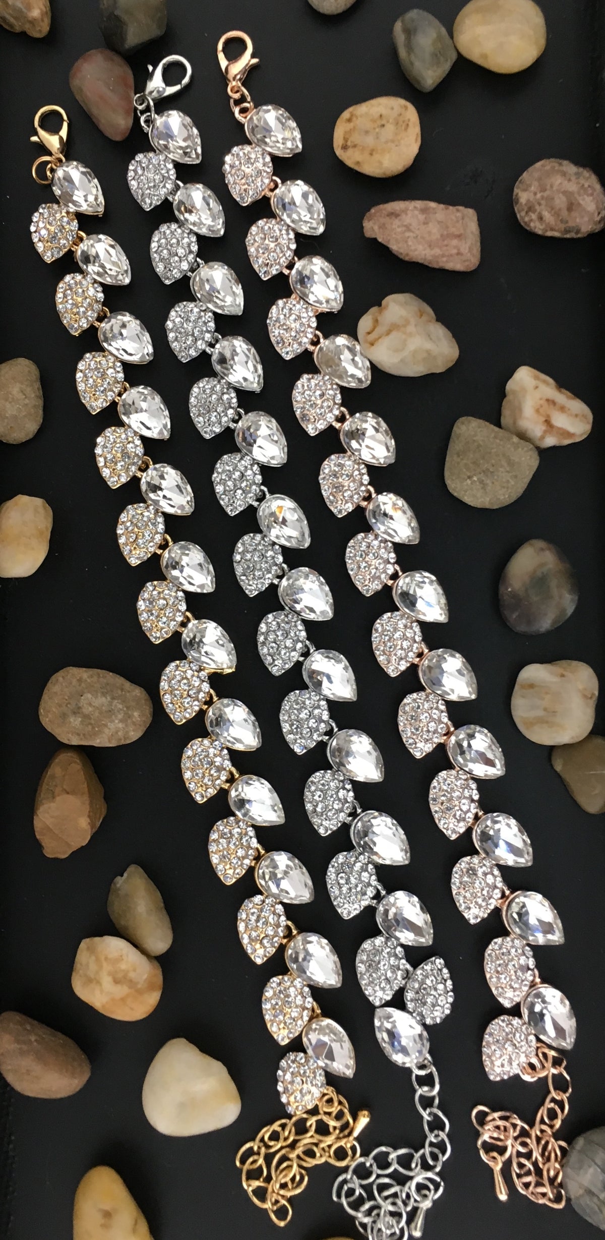 Elegant Leaf Shape Rose Gold Bridal Bracelet | Bellaire Wholesale
