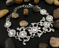 Designer Inspired Flower Silver Bridal Bracelet | Bellaire Wholesale