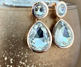 Crystal Plain Teardrop Earrings, Rose Gold | Bellaire Wholesale