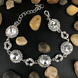 Crystal Round Shape Silver Bridal Bracelet | Bellaire Wholesale