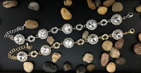 Crystal Round Shape Gold Bridal Bracelet | Bellaire Wholesale