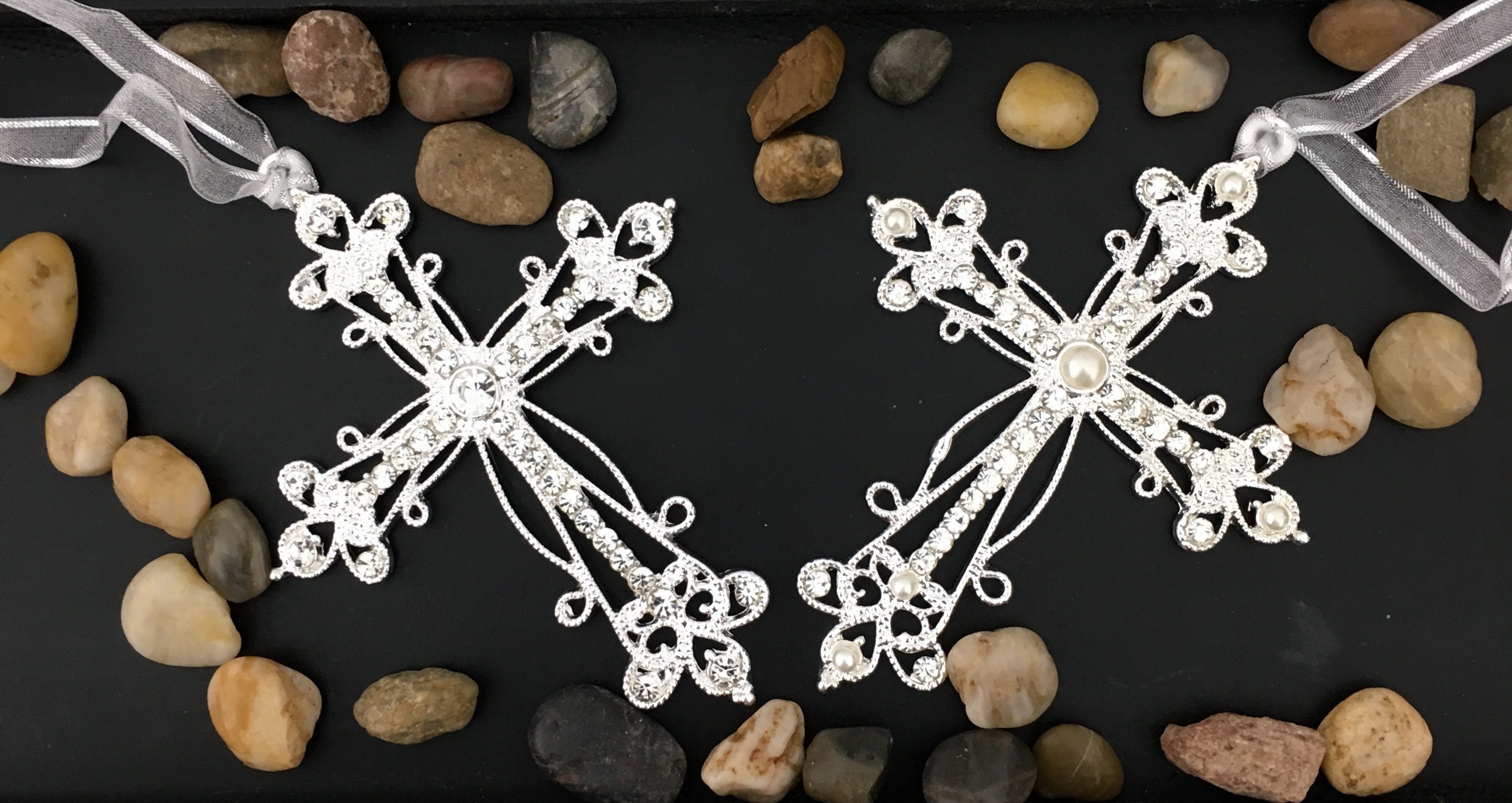 Pearl Cross with Ribbon, Big Pearl Cross | Bellaire Wholesale