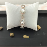 Teardrop Shape Rose Gold Crystal Bracelet | Bellaire Wholesale
