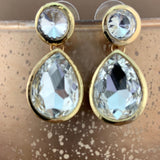 Crystal Plain Teardrop Earrings, Gold | Bellaire Wholesale