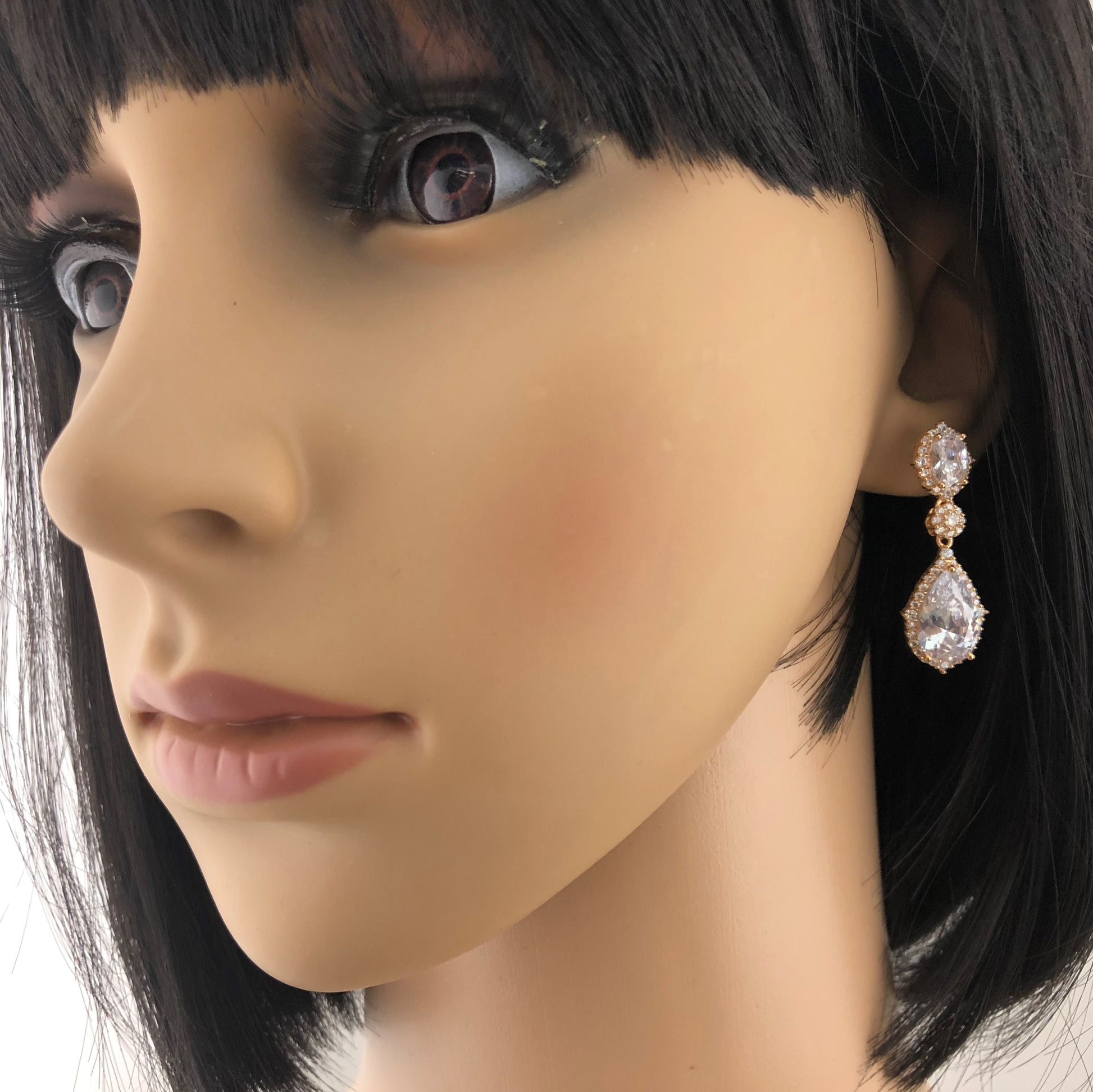 Bridal Cubic Zirconia Earrings, 18K Plated | Bellaire Wholesale