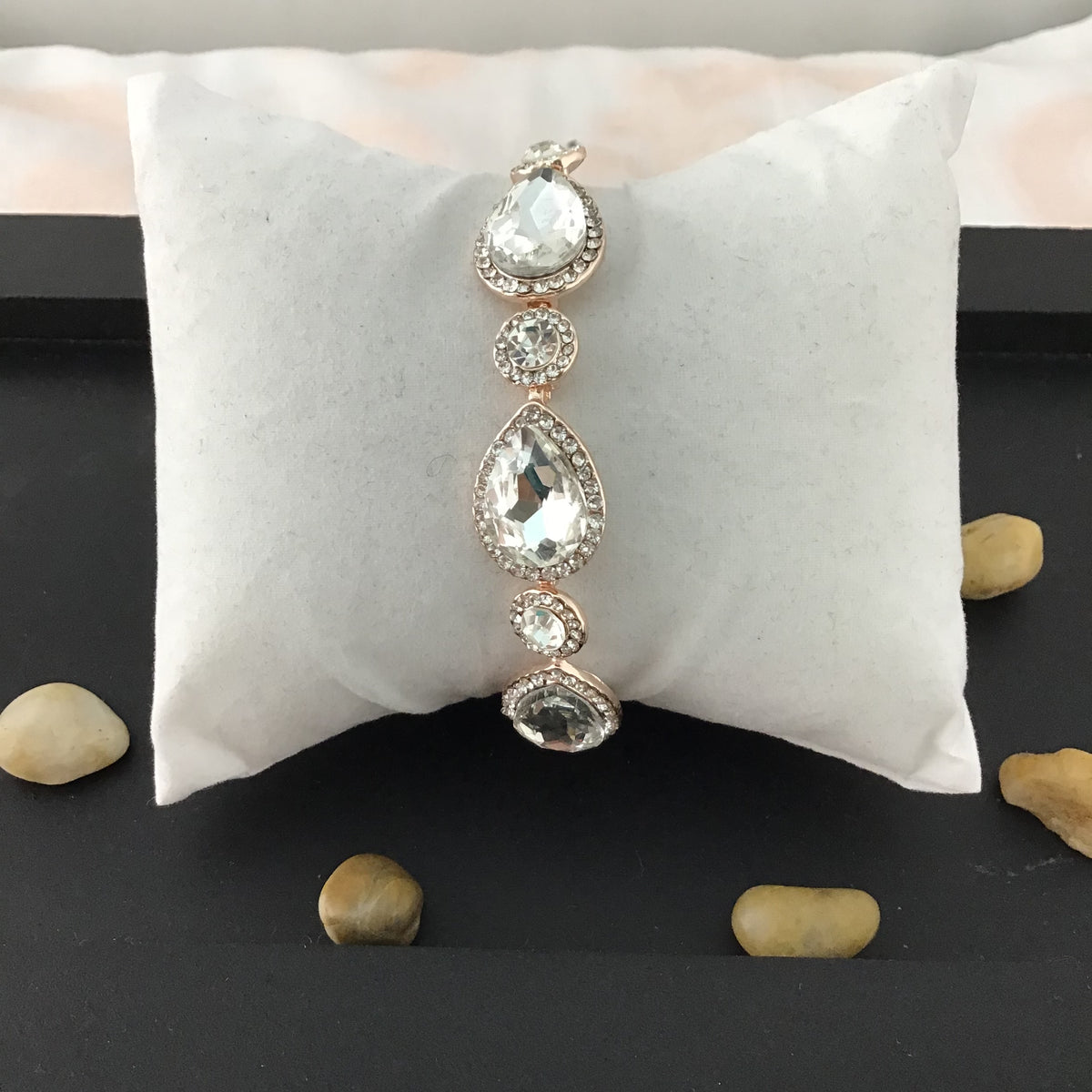 Teardrop Shape Gold Crystal Bracelet | Bellaire Wholesale