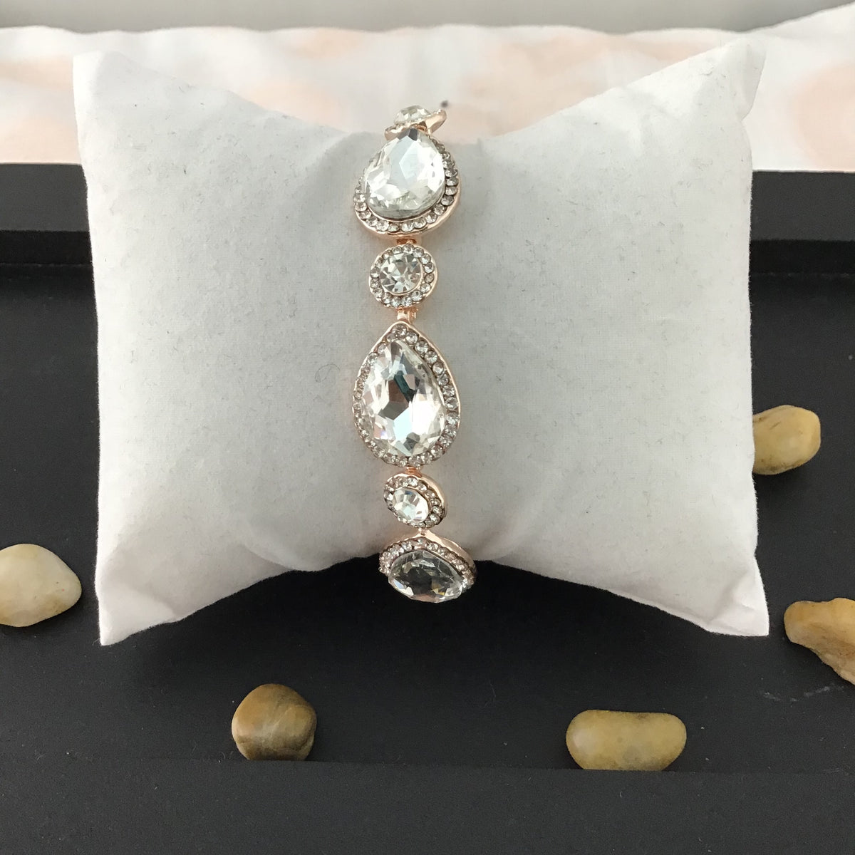 Teardrop Shape Gold Crystal Bracelet | Bellaire Wholesale