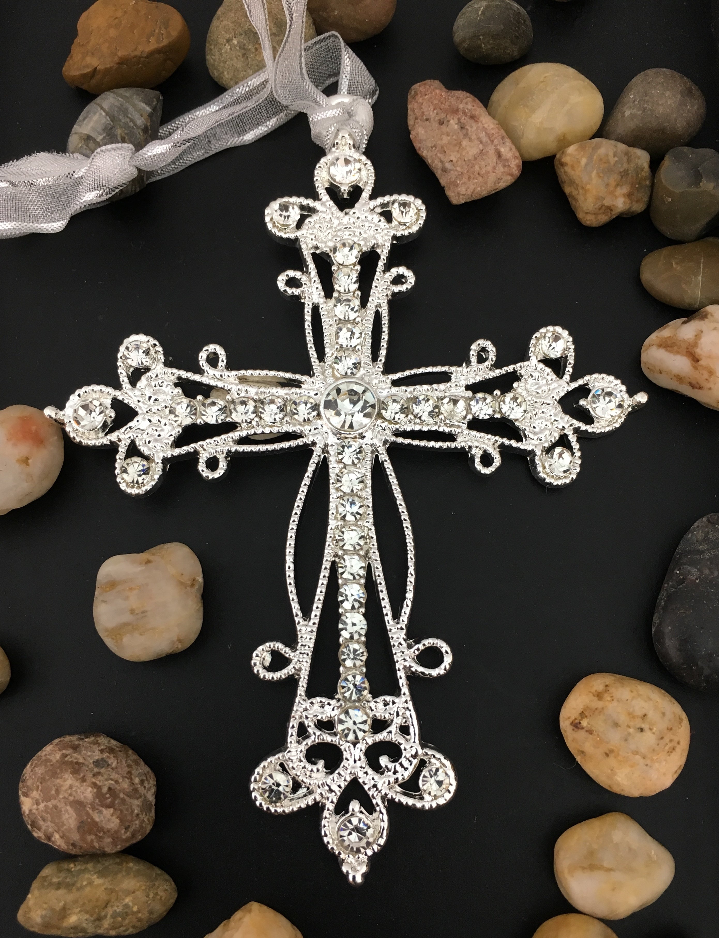 Rhinestone Cross with Ribbon | Bellaire Wholesale
