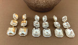Crystal Princess Cut Earrings, Champagne | Bellaire Wholesale
