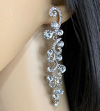 Crystal Designer Inspired Earrings, Silver | Bellaire Wholesale
