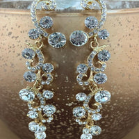 Designer Inspired Crystal Earrings, Gold | Bellaire Wholesale